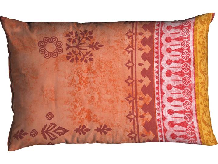 Kissenbezug CASATEX Indi , rot, B:80cm L:40cm, Satin, Obermaterial: 100% Baumwolle, Kissenbezüge, Kissenbezug, Kissenbezug mit Ornamenten, passend zur Bettwäsche in Qualität Satin