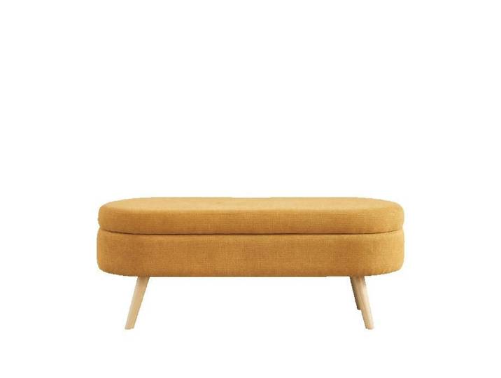 Banc rangement jaune 110x40x42cm tissu chenille design moderne banc entrée salon chambre pratique pour vestiaire