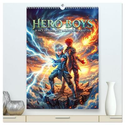 Hero Boys - Junge Helden mit mächtigen Kräften (hochwertiger Premium Wandkalender 2027 DIN A2 hoch), Kunstdruck in Hochglanz