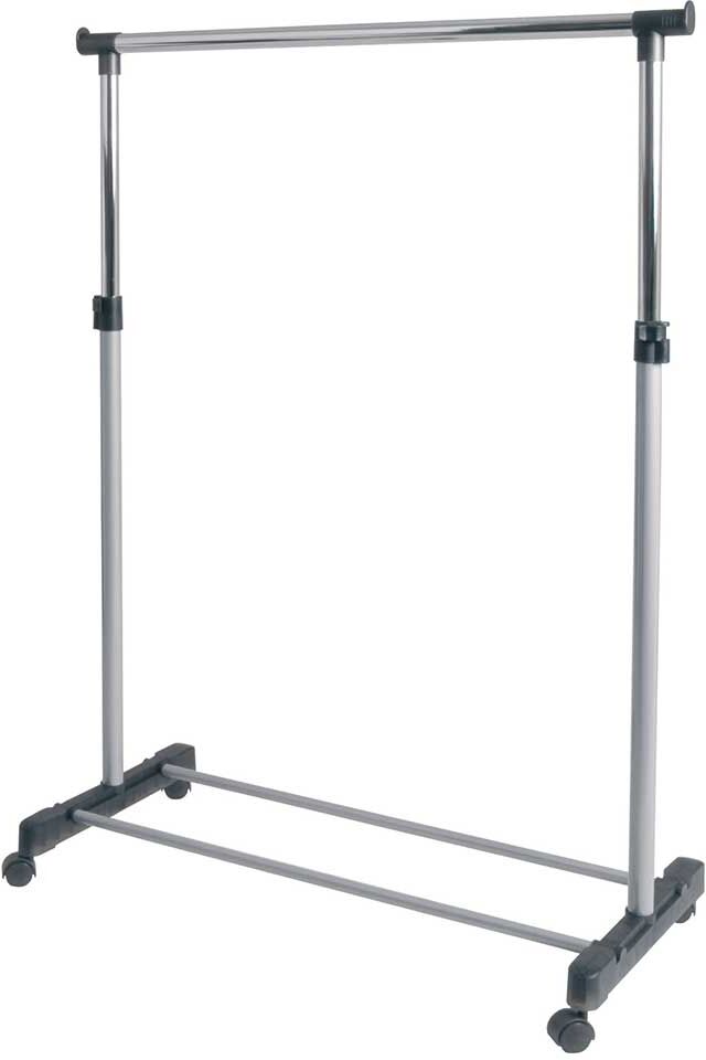 Pharao24.de Rollgarderobe in Grau Schwarz höhenverstellbar