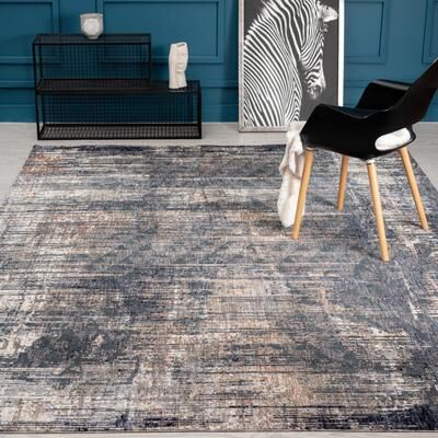 KALATY Midnight Abstract Area Rug