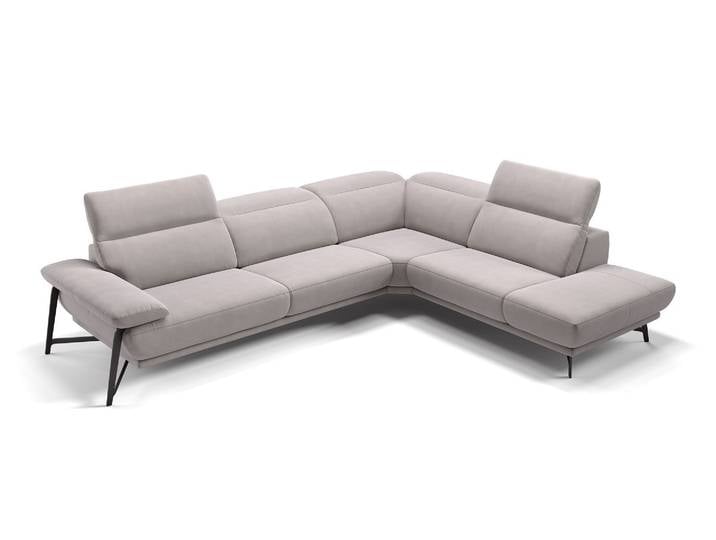 Stoff Wohnlandschaft Ecksofa BIANCO