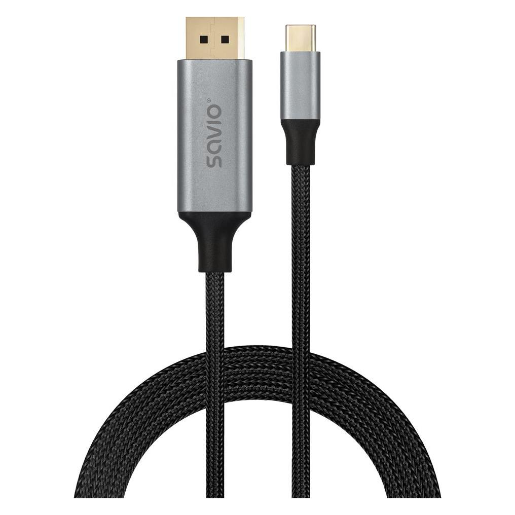 Savio CL-208 USB Kabel USB 3.2 Gen 1 (3.1 Gen 1) 2 m USB C Schwarz Grau (2 m, USB 3.2 Gen 1) (CL-208)