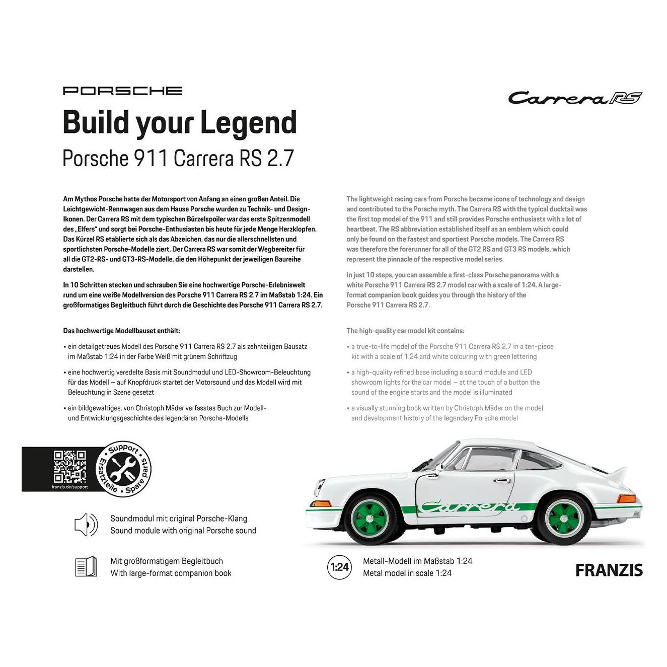 Franzis Porsche 911 Carrera RS 2.7 - Build your Legend (67267)