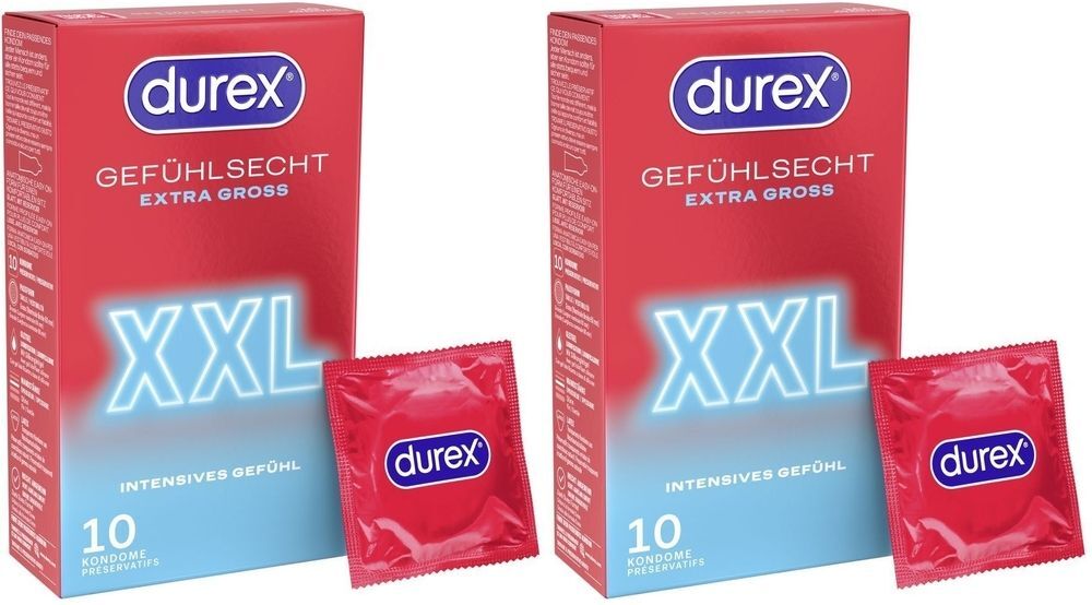 Durex Gefühlsecht XXL Kondome 2x 2x10 St