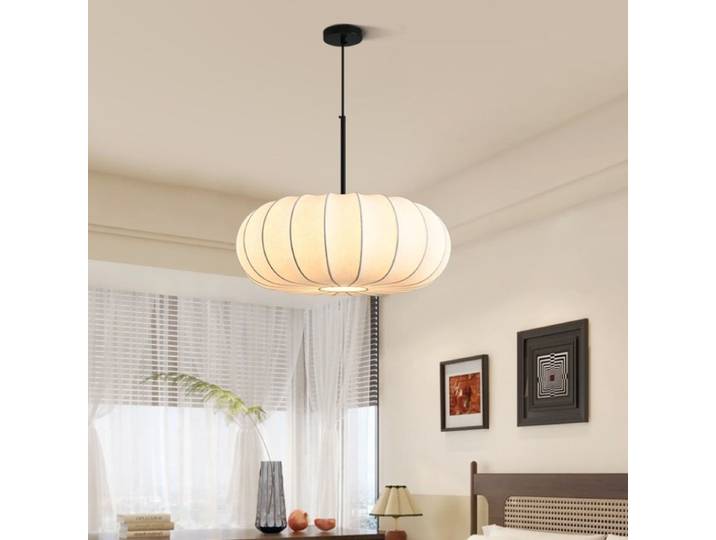 Wine--sabi-Lampe Suspendue en Soie au Design Japonais Rétro, Luminaire Décoratif d'Nik, Idéal pour un Salon, une Salle d'Étude, une Chambre à Coucher ou une Salle à Manger