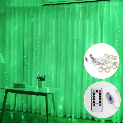 Uplift Picks LumiFalls LED Curtain Lights 3M USB Fairy Lights With Remote green 3x2 M 200 Led
