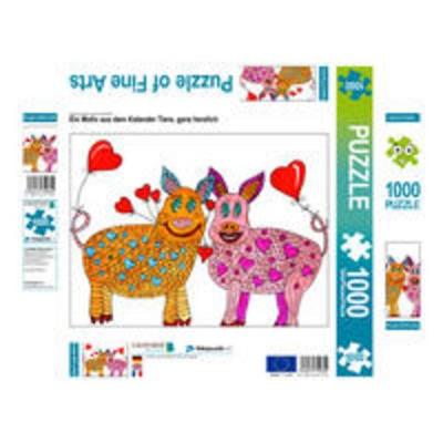 CALVENDO Puzzle Ein Motiv aus dem Kalender Tiere, ganz herzlich | 1000 Teile Lege-Größe 64x48cm Foto-Puzzle für glückliche Stunden
