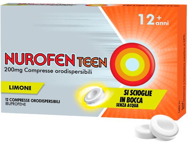 RECKITT BENCKISER H.(IT.) SpA Nurofenteen 200mg Gusto Limone, 12 Compresse Orodispersibili