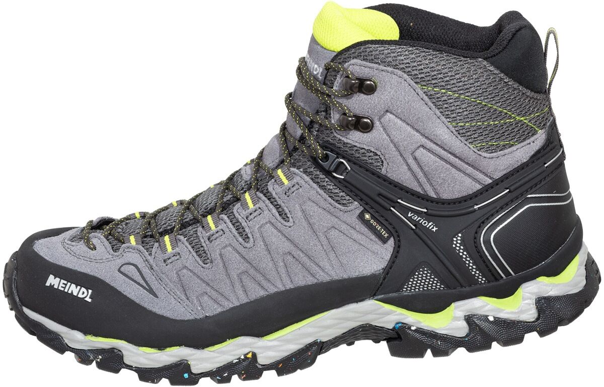 Wanderstiefel MEINDL "Lite Hike GTX", Herren, Gr. 12, grau (anthrazit, lime), Obermaterial: 100% Synthetik synthetic., Schuhe Wanderstiefel