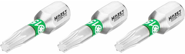 Embout-tournevis (bit) Hazet 2223N-T15/3, hexagone massif 6,3 (1/4 pouce), profil TX intérieur, T15, nombre d'outils : 3 (2223N-T15/3)
