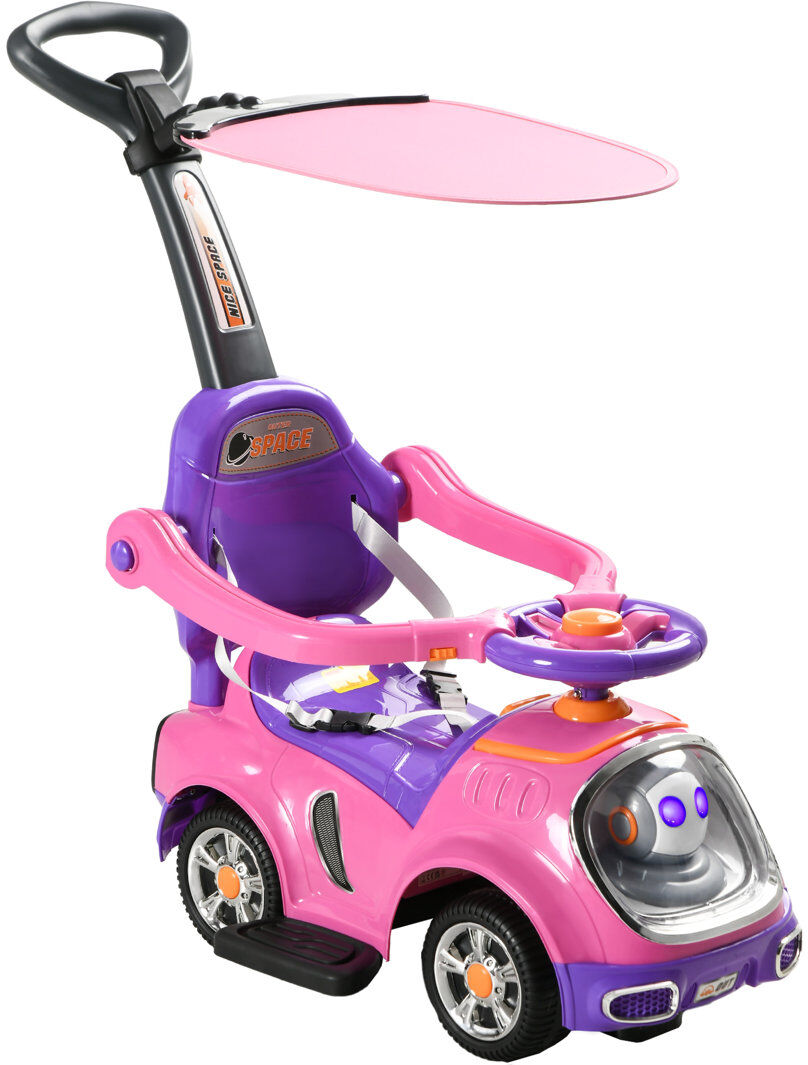 Freeport Park AIYAPLAY 3 in 1 Ride on Push Car, Cartoon Robot Foot to Floor Slider Pink 1
