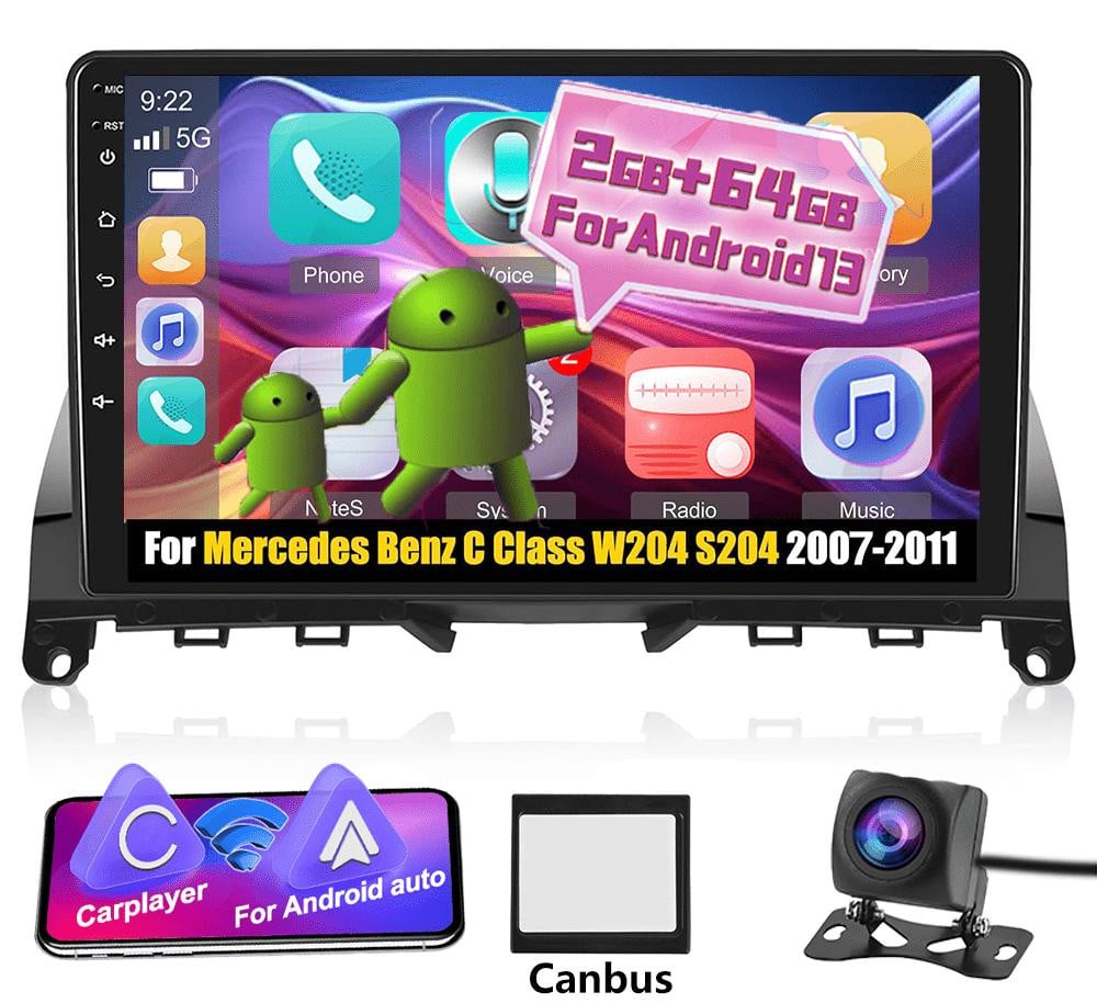 Selius 9 Inch Autoradio Multimedia Systeem met Touchscreen en Android 13, 2+64GB
