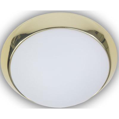 NIERMANN Deckenleuchte "Opal matt, Dekorring Messing poliert", messing poliert, 2, Ø 40cm, 1 Stk., Leuchten, Deckenleuchte