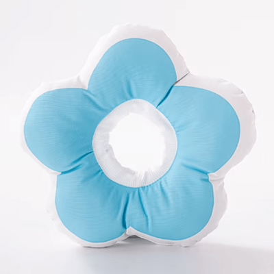 Inspire Curations SunnyShield Cat Recovery & Grooming Flower Collar blue l