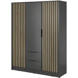 Drehtürenschrank   ¦ schwarz ¦ Maße (cm): B: 155 H: 200