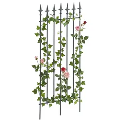 CLP Rankgitter Metall 100x50 cm Elisa, Kletterhilfe stabil für Rosen und Efeu, Pflanzgitter im Jugendstil, Rankhilfe für Garten