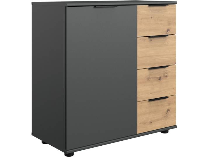 Kommode Shane Eiche/graphit Holz B 81 H 83 cm - Material: Holzwerkstoff - Kommode
