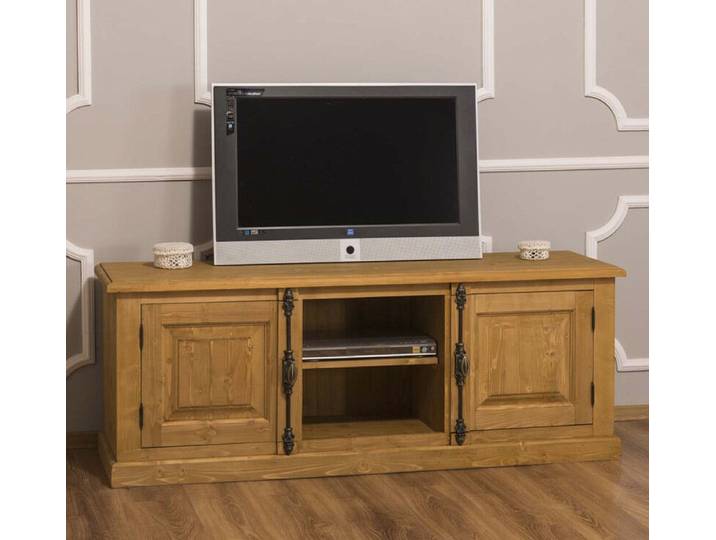 Rustikales TV Sideboard hellbraun gewachst