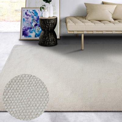 Wollteppich ELLE DECORATION "Pradesh", weiß (naturweiß), B:190cm H:10mm L:280cm, Wolle, Teppiche, Handgewebt, Wolle, Natur, Läufer, Wohnzimmer, Schlafzimmer, Skandi
