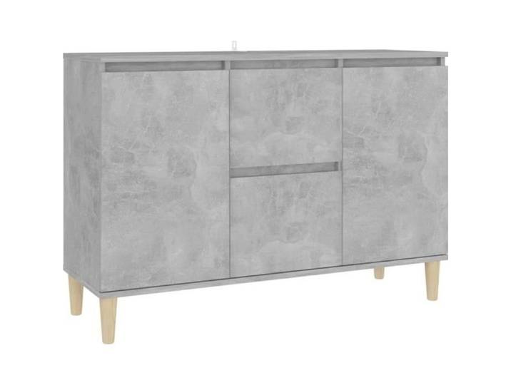 Buffet bas - VIDAXL - Gris béton - 2 portes - 2 tiroirs - Contemporain - Design