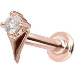 14 Karat Gold Labret mit Innengewinde MOISSANIT + PFEILSPITZE