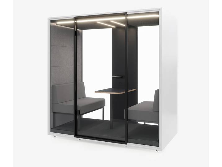 Meetingbox Quattro Weiß Anthrazit Hellgrau Hellgrau Glas Schwarz