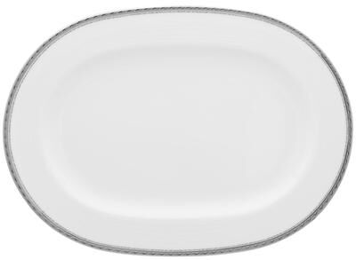 "Noritake Whiteridge Platinum Oval Platter, 14"""