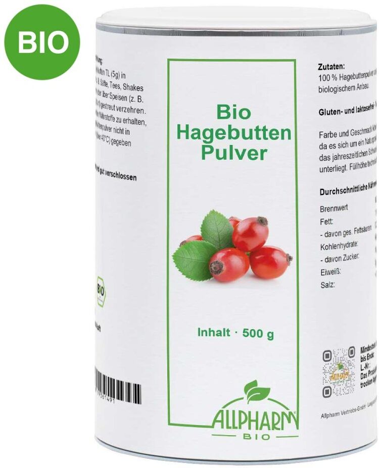 Bio Hagebutten Pulver Allpharm 500g