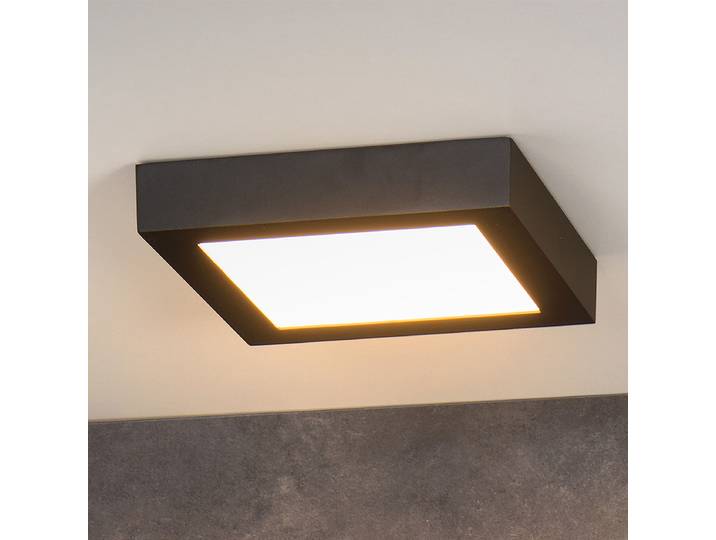 LED-Badleuchte Brice Typ B 22 x 22cm Schwarz/Schwarz Aluminium Nicht austauschbare LEDs LED-Platine