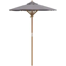 Helloshop26 - Leichter runder Gartenschirm mit abnehmbarer Stange 270 x 260 cm minimalistisches Design dunkelgrauer Bambus 02_0058245