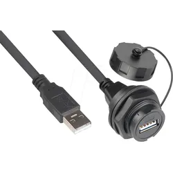 GC IC04-U303 - Steckverbinder  - USB 3.0 Kabel Typ A > Einbaubuchse A, Bajonett