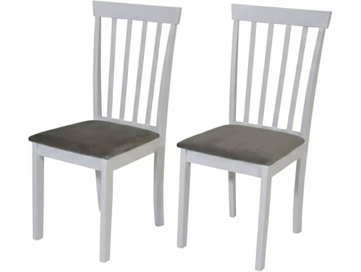 Esszimmerstuhl JAHNKE LITE SIT DUO , weiß, silbergrau, weiß, silbergrau, B:43,5cm H:93cm T:49cm, Massivholz, Stühle, Esszimmerstuhl, Esszimmerstuhl (2er Set), Massivholz, Samt-Stoff, bis 110 kg belastbar