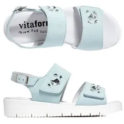 VITAFORM Sandalette Veloursleder zwei Klettverschlüsse verstellbarer Riemen