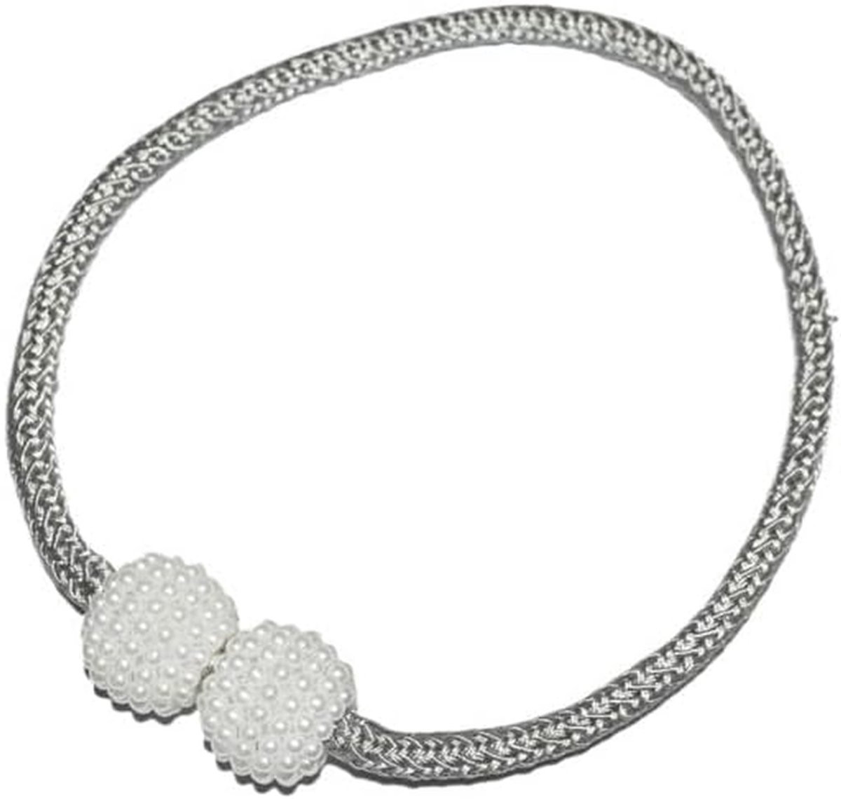 Set van 2 grijze magnetische gordijnclips voor vensterdecoratie