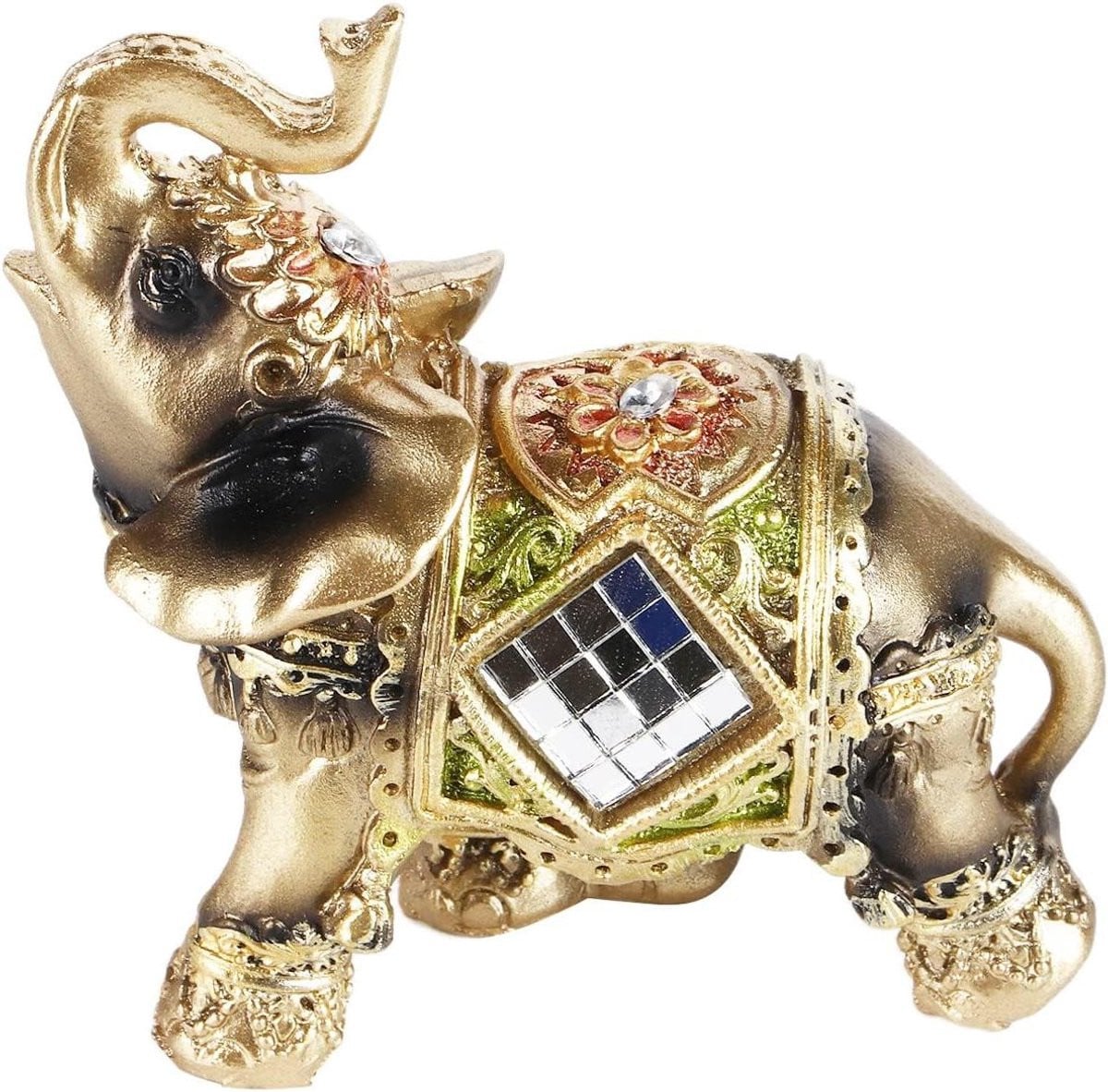 Groen Olifant Beeld Feng Shui Sculptuur voor Huisdecoratie