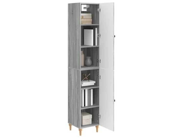 KTHLBRH Schrank 2 Stück Sonoma Grau Holz Engineered Modulares Design, perfekt für den Innen- und Außenbereich, einfach zu montieren