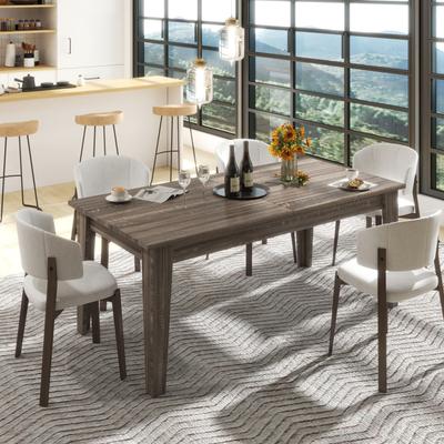 GDFStudio - Nunda Modern Large Extendable Dining Table with Woodgrain Finish