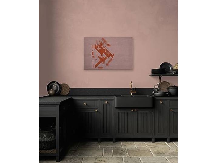A.S. Création Leinwandbild Abstrakt Grafik- Kunstdruck orange rosa - 90x60 cm Querformat - Moderne Wanddekoration Schlafzimmer Wohnzimmer Küche - Bild auf Keilrahmen