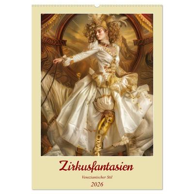 Zirkusfantasien - Venezianischer Stil (Wandkalender 2026 DIN A2 hoch), CALVENDO Monatskalender