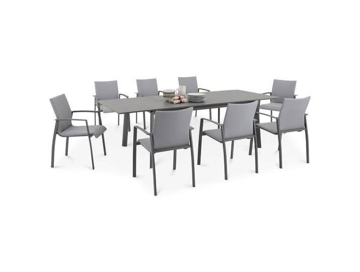 GARTENMÖBEL SET VERANO 9er Set anthrazit, hellgrau