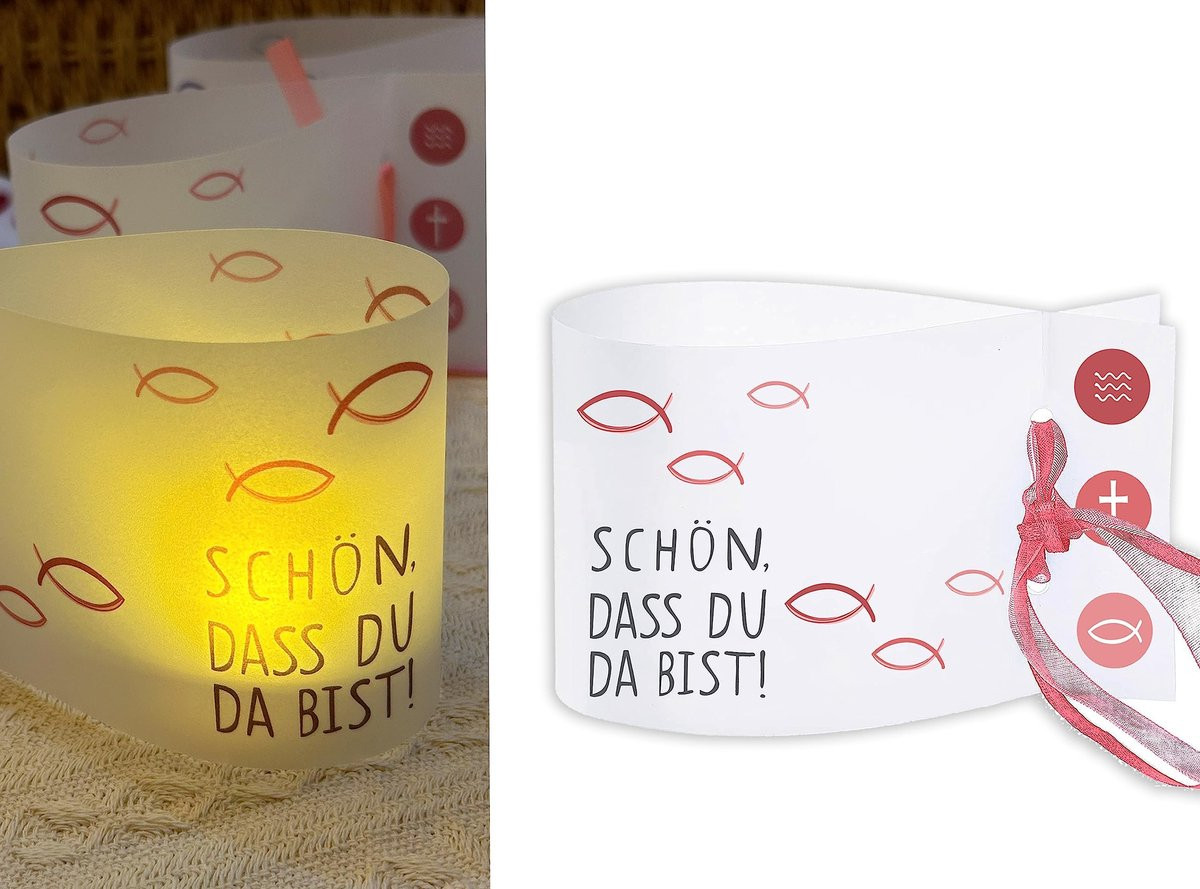 Dailygoody Windlicht Visdecoratie Rood - Mini Tafellamp voor Theelichten