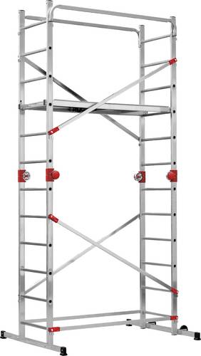 Hailo 9459-507 G60 Aluminium Montagegerüst Arbeitshöhe (max.): 4.3m Silber, Rot 31kg