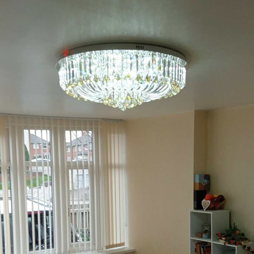Mercer41 Marks LED Flush Mount Champagne 28cm H x 80cm W x 80cm D
