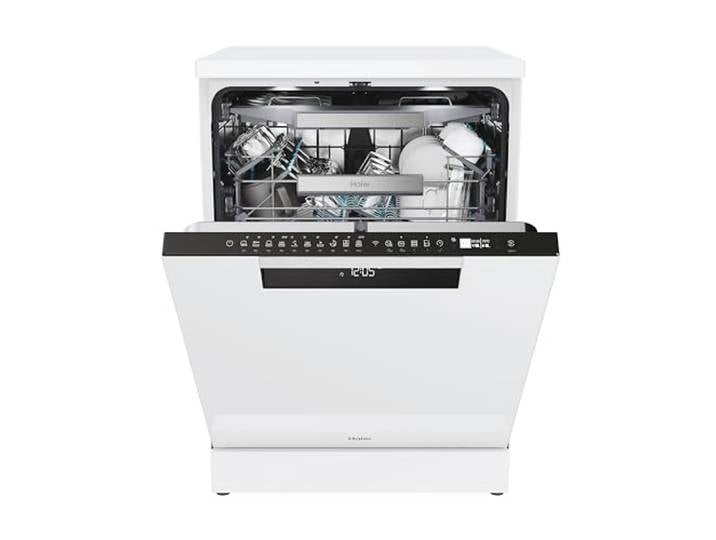 Haier Geschirrspüler I-PRO SHINE Serie 5 XF 6B2M3PW 16 Maßgedecke, Energieklasse B, Breite 60 cm, AutoDoor, PowerWash, 3. Oberkorb für Besteck, Vollwasserschutz, Weiß