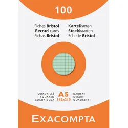 Exacompta Karteikarten A5 kariert sort 100St