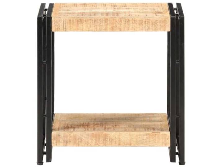 GPUTYGHN Beistelltisch 40x30x40 cm Raues Mangoholz Industriestil, Couchtisch, Nachttisch, Ablagefach, Wohnzimmer, Akzenttisch, tropisches Hartholz, Unikat