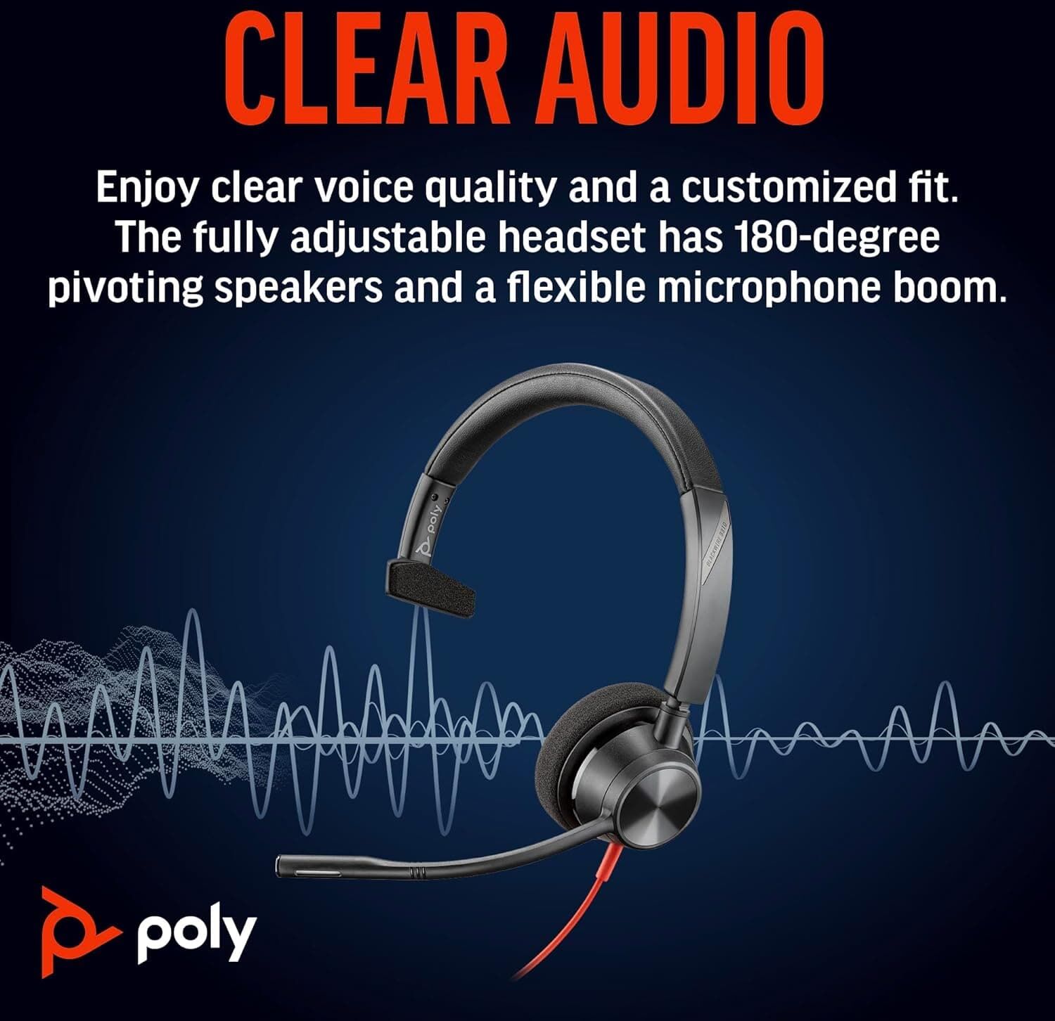Poly Blackwire 3310 Microsoft Teams Wired USB Headset