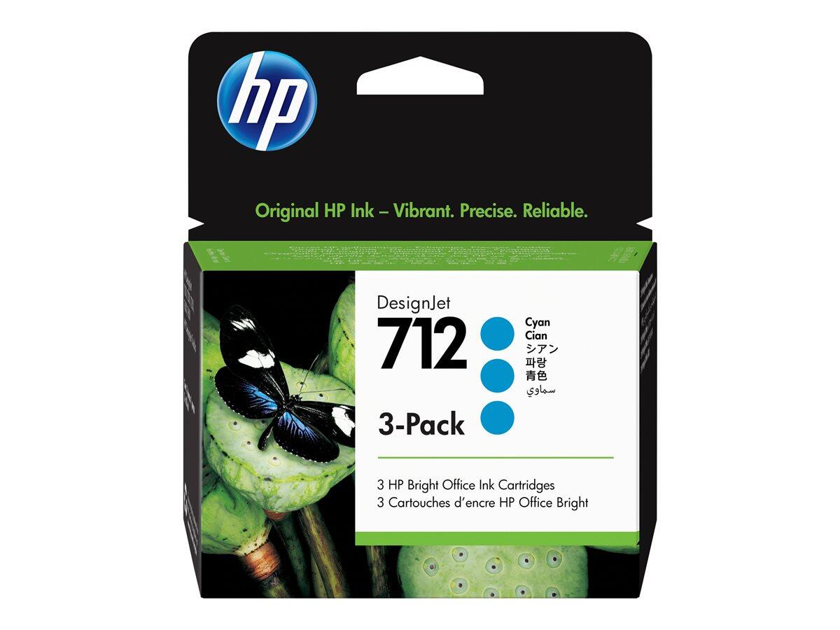 HP Inc. HP Original 712 Druckerpatronen 3er Pack cyan 29ml (3ED78A) 3ED77A