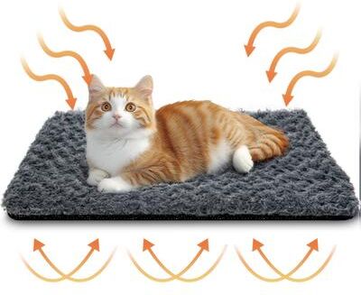 Quick Pick Pro Cozy Paws Self Heating Pet Pad For Dogs & Cats With Non Slip Thermal Comfort s dark Grey